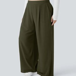 Halara Olive Wide-Leg Women's Pants 1x XXL